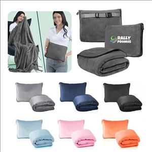 Custom 50 x 60 inch 2-in-1 Travel Pillow Soft Airplane Blanket